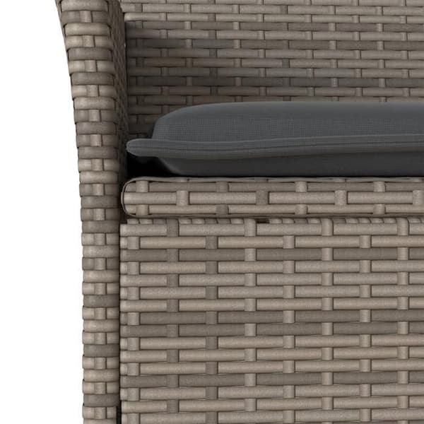 Maison Exclusive - 7 osan harmaa rottinki lasipöytäryhmä ja tyynyt