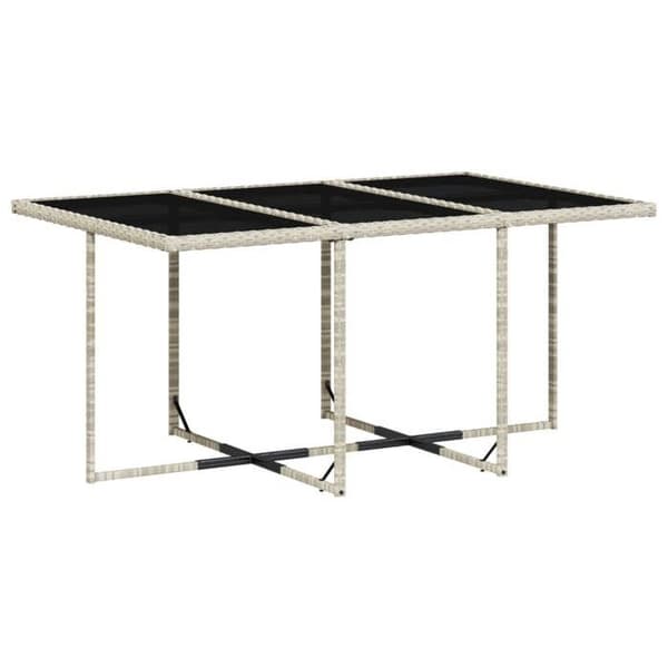 Maison Exclusive - Trädgårdsset med matbord och kuddar 7 delar ljusgrå rotting