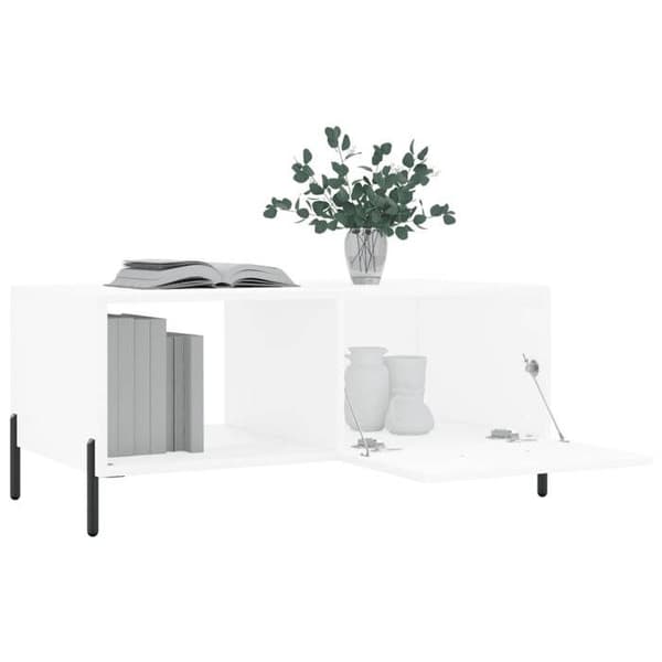 Maison Exclusive - Låg bord vit 90x50x40 cm ingenjörsträ