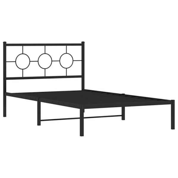 Sengeramme i metal uden madras med sort sengegavl 107x203cm91 [cm] Svart