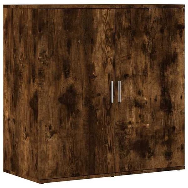 Maison Exclusive - Buffeter 2 stk røgfyldt eg 79x38x80 cm ingeniørtræ Rökt ek