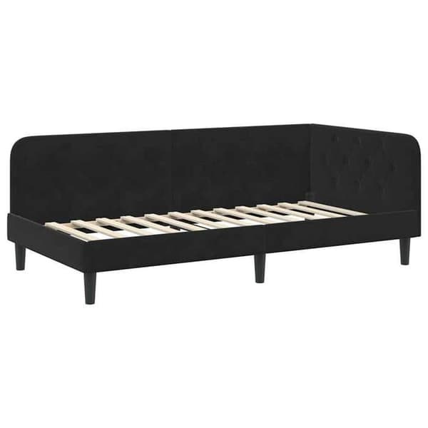 Maison Exclusive - Musta kulmasänky 90 x 190 cm Sametti