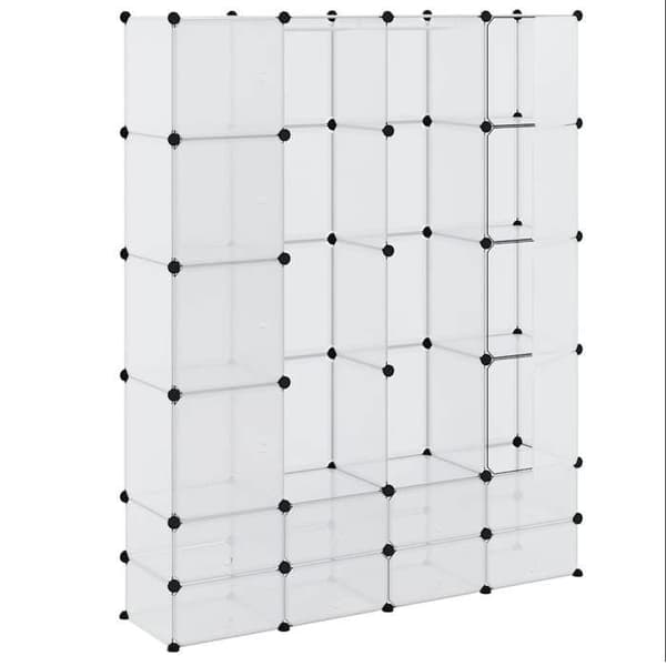 Maison Exclusive - Modulerbart skab med 18 rum hvidt 37x146x180,5 cm Vit