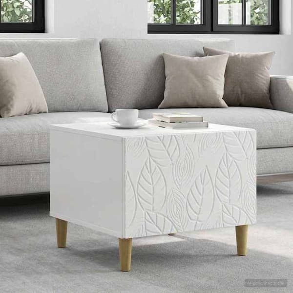 Maison Exclusive - Hvid blank sofabord 50 x 49 x 40 cm Ingeniørtræ