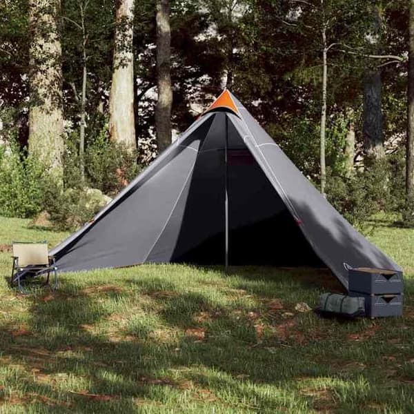 Maison Exclusive - Perhe-teltta tipi 7 hengelle harmaa ja oranssi vedenpitävä