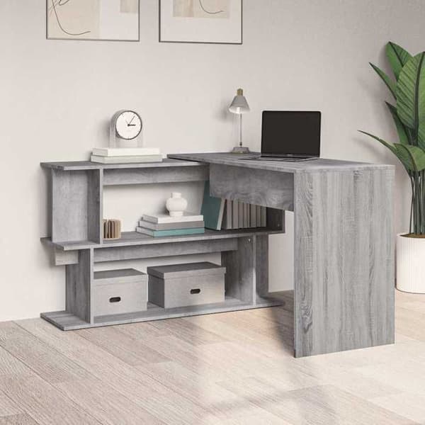 Maison Exclusive - Sonoma grå hjørnekontor 200x50x76 cm Ingeniørtræ