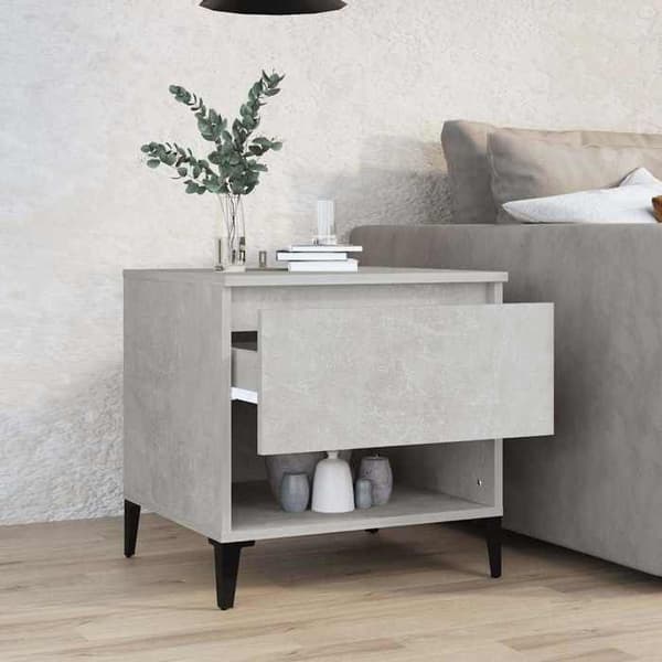 Maison Exclusive - Sidebord Grå beton 50x46x50 cm Ingeniørtræ