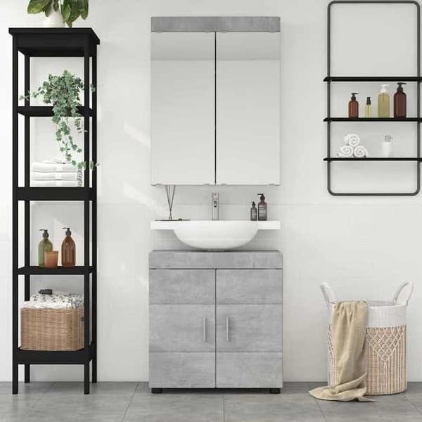 Maison Exclusive - TULUM 2 kpl kylpyhuonekalustesarja Harmaa betoni Betonggrå