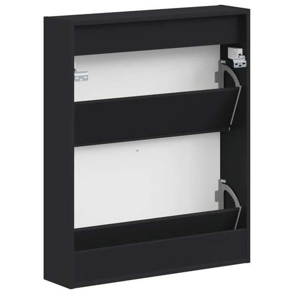 Maison Exclusive - Seinälle asennettava kenkäkaappi ARNHEM 71 x 17 x 86 cm Musta