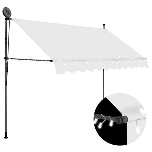Maison Exclusive - Manuell utdragbar markis med LED 250 cm Kräm Grädde