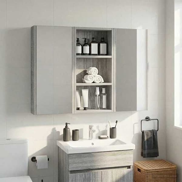Maison Exclusive - Väggskåp för badrum Grå Sonoma 30 x 10 x 60,5 cm