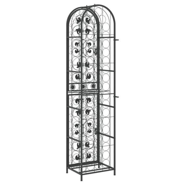 Maison Exclusive - Vinställ för 73 flaskor svart 45x36x200 cm smidesjärn