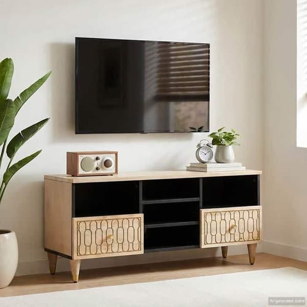 Maison Exclusive - TV-möbel 100x33x46 cm av massiv mangoträ