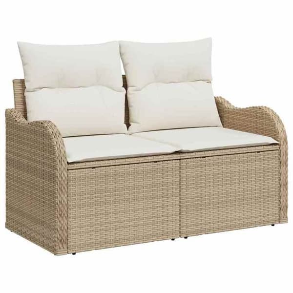 Maison Exclusive - 6 osan beige polyrottinkinen puutarhakalustesetti