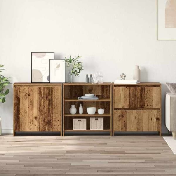 Maison Exclusive - Buffet 3 stk. Gammel træ 70 x 41 x 75 cm Ingeniørtræ