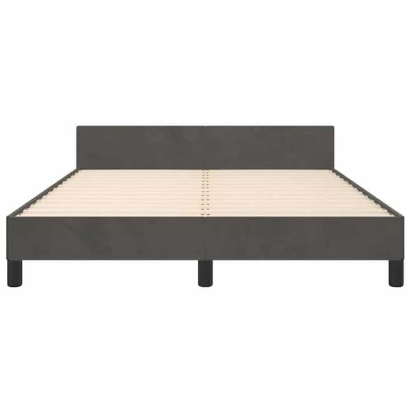 Maison Exclusive - Sängram utan madrass mörkgrå 140x190 cm sammet
