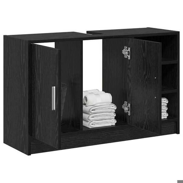 Maison Exclusive - Badeværelsesskab Sort eg 90 x 29 x 55 cm svart ek