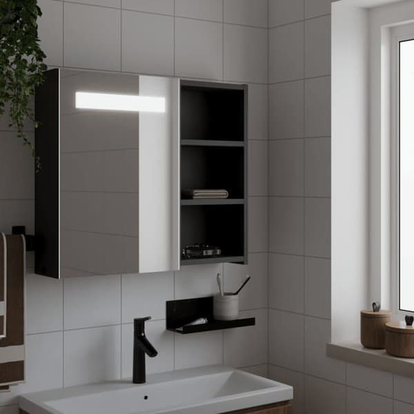 Maison Exclusive - Peilikaappi LED-valolla musta 60x13x52 cm