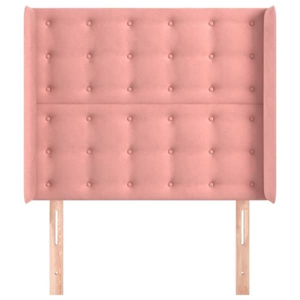 Maison Exclusive - Päätylevy korvilla Vaaleanpunainen 93x16x118/128 cm Sametti Ros