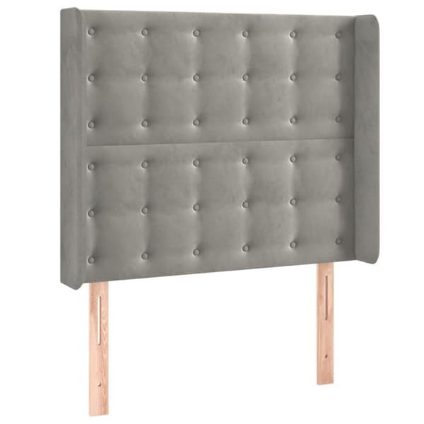 Maison Exclusive - Pääty, jossa korvat, Vaaleanharmaa 93x16x118/128 cm Sametti Ljusgrått