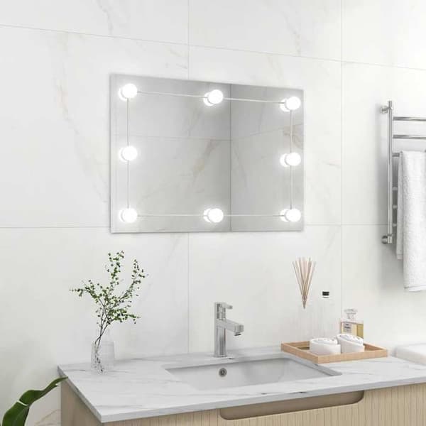 Maison Exclusive - Rektangulär spegel utan ram med LED-lampor i glas
