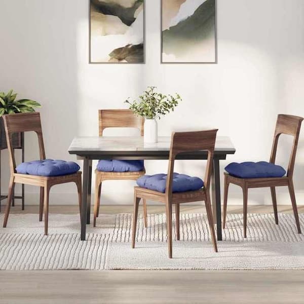Sædehynder - EKSKLUSIV HUS - 4 stk. - Denimblå - 45 x 45 x 12 cm - Polyesterfyld denim blå