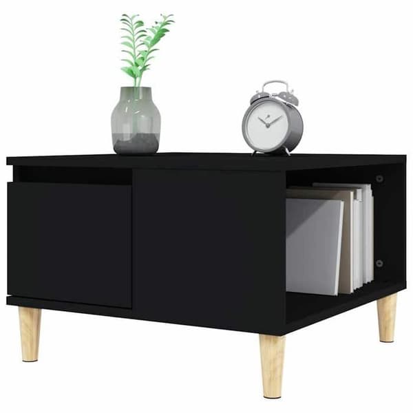 Bord - EKSKLUSIV HUS - 55x55x36,5 cm - Sort - Ingeniørtræ - 1 skuffe & 1 rum Svart