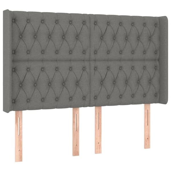 Maison Exclusive - LED-päätyharso Tummanharmaa 163x16x118/128 cm Kangas mörkgrå
