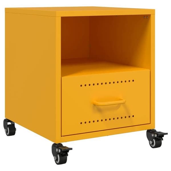 Maison Exclusive - Sängbord 2 st senapsgul 36x39x43,5 cm stål