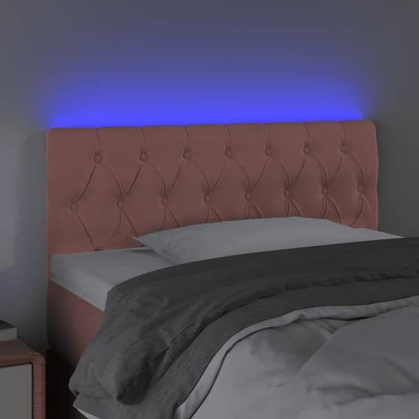 Maison Exclusive - LED Hovedgærde Rosa 100x7x78/88 cm Velour rosa