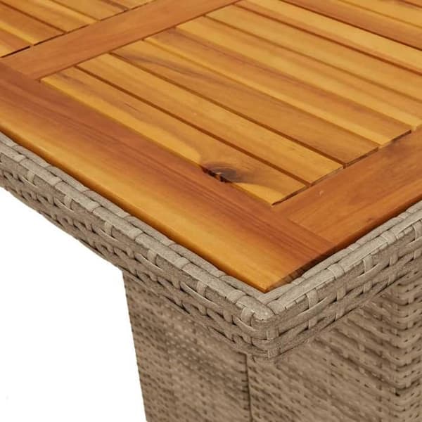 Maison Exclusive - Trädgårdsset med matbord och kuddar 7 delar beige polyrotting