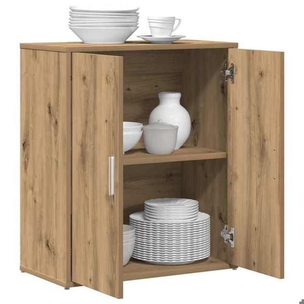 Maison Exclusive - Buffet i massivt egetræ 60 x 31 x 70 cm ingeniørtræ