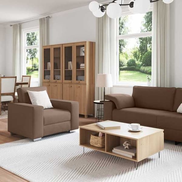Maison Exclusive - Soffa 3 delar Brun tyg brun