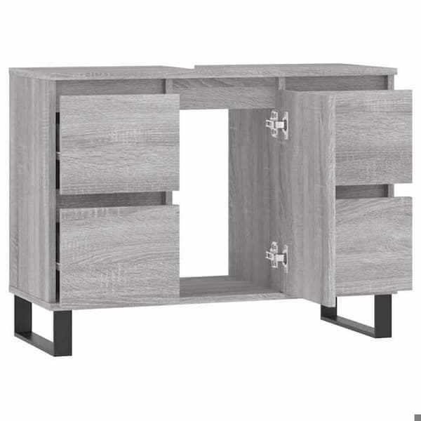 Maison Exclusive - Badeværelsesskab sonoma grå 80x33x60 cm ingeniørtræ