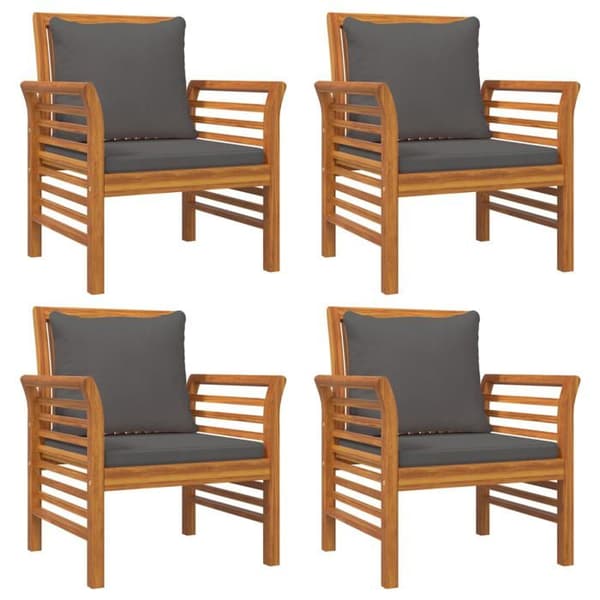 Maison Exclusive - Havegruppe med puder 5 stk Solid akacietræ