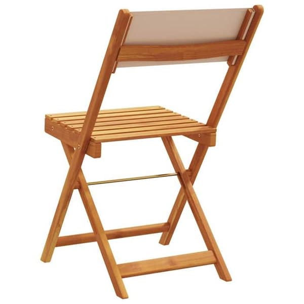 Maison Exclusive - Fällbara stolar 8 delar, taupe tyg och massivt trä Mol