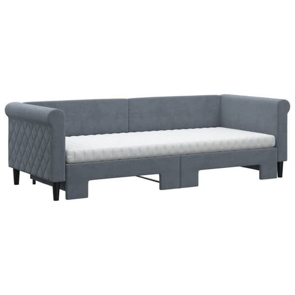 Maison Exclusive - Dagbädd med utdragssäng och mörkgrå madrass 80x200cm sammet