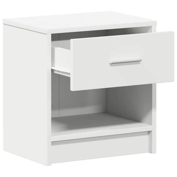 Maison Exclusive - Sängbord 2 st med låda Vit 39x28x41 cm