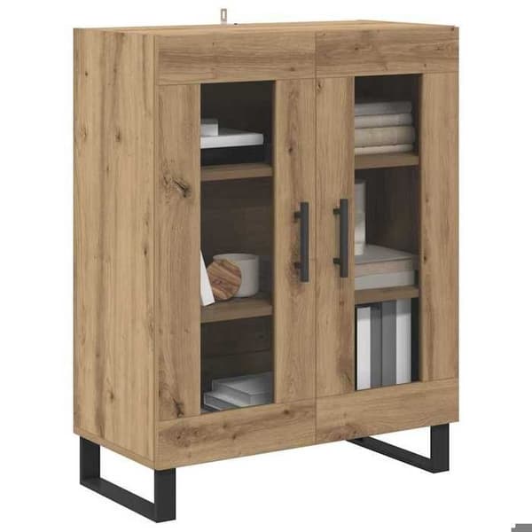 Maison Exclusive - Buffet i håndlavet egetræ 69,5 x 34 x 90 cm Ingeniørtræ