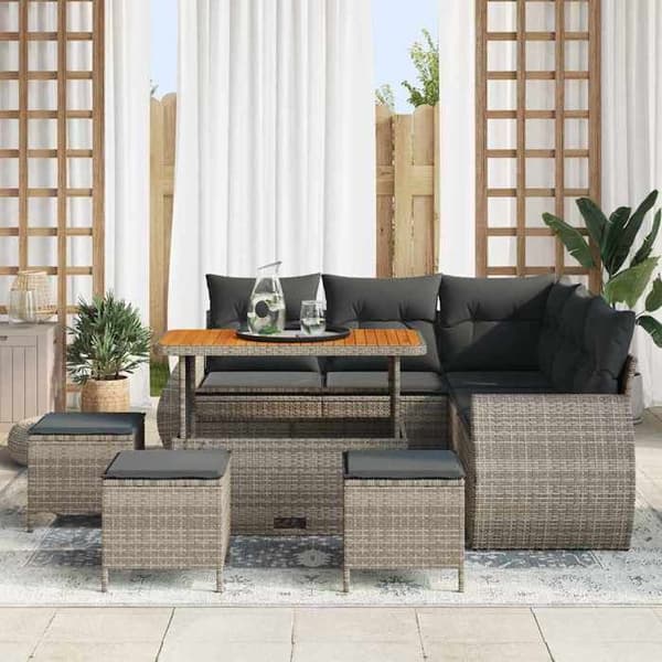 Lounge-soffor - MAISON EXCLUSIVE - Modulär - 9-delat set - Grå - Väderbeständig Grå