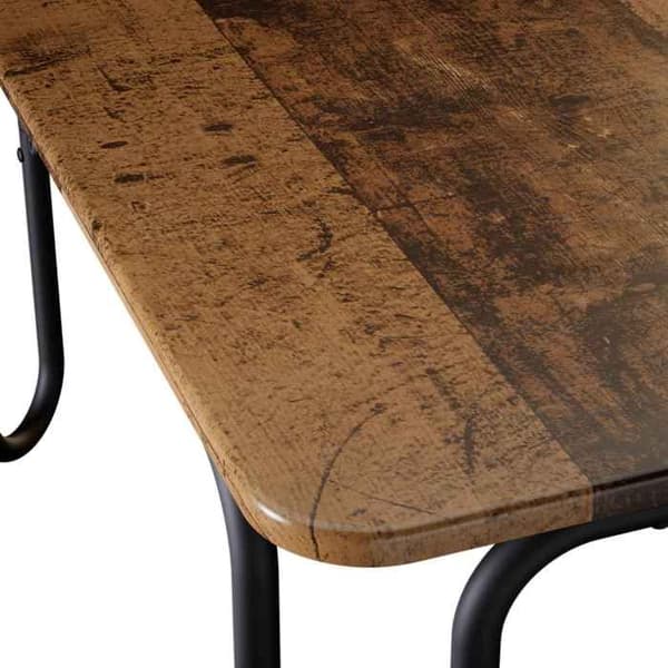 Bord - EKSKLUSIV HUS - 79,5x79,5x45 cm - Plade af ingeniørtræ - Galvaniseret stålramme - U-formede ben