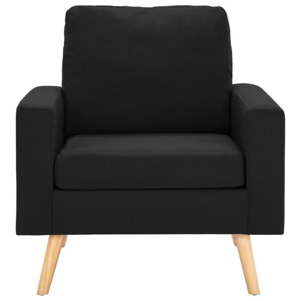 Sofa sæt - MAISON EXCLUSIVE - Sæt 2 stk - Polyester stof - Sort - Træramme Svart