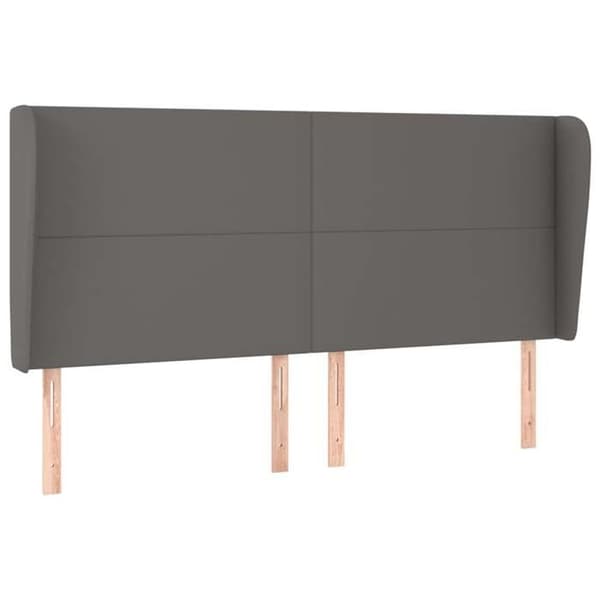 Maison Exclusive - Hovedgærde med ører Grå 203x23x118/128 cm Syntetisk læder Grå