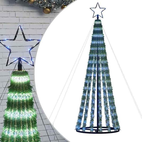LED-julgran - EXKLUSIV HEM - 275 blå LED 180 cm - 8 effekter - Järnbas - Utomhus Blå