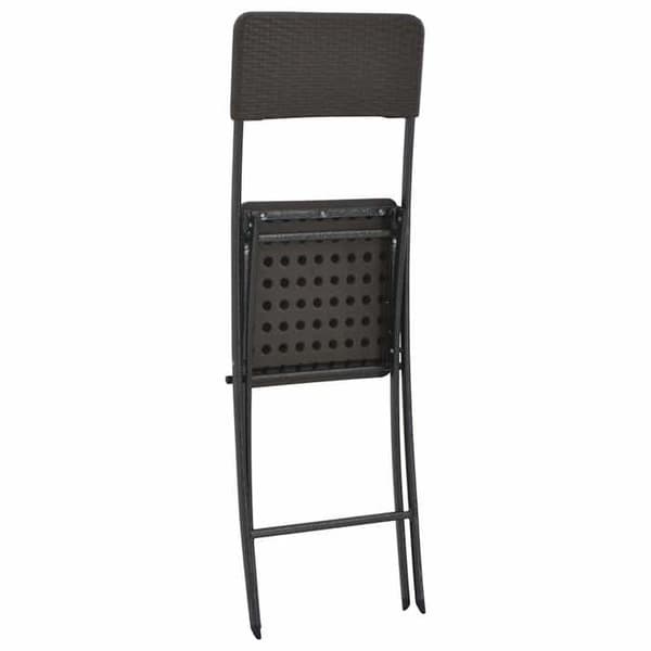Maison Exclusive - Foldbar barstol sæt af 2 PEHD og stål med rattanlook