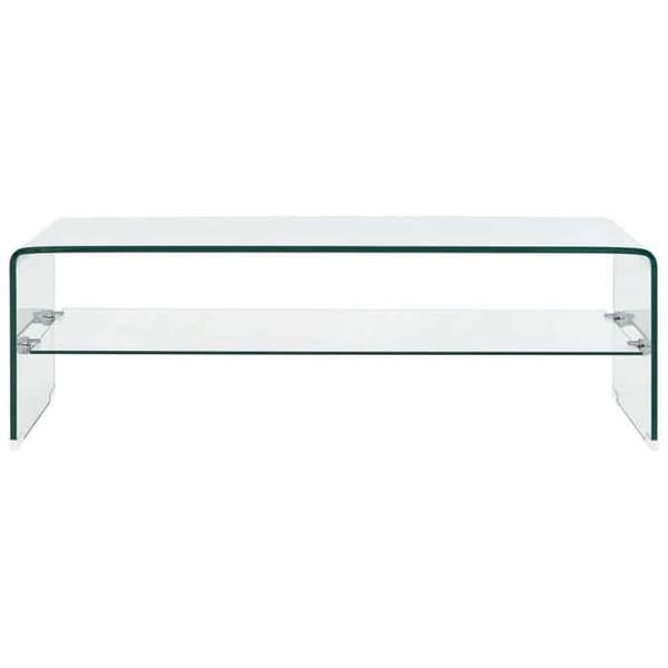 Bord - Klar - 98x45x31 cm - Tempereret glas - Rektangulær Transparent