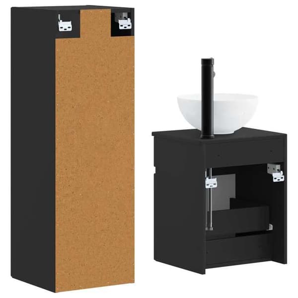 Maison Exclusive - Sæt af badeværelsesmøbler 2 stk Sort