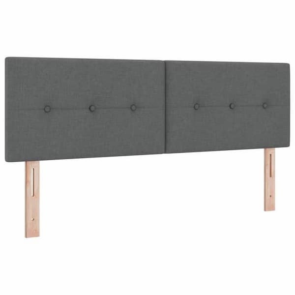 Maison Exclusive - LED-hovedgærde med LED-strips Mørkegrå 160 cm stof