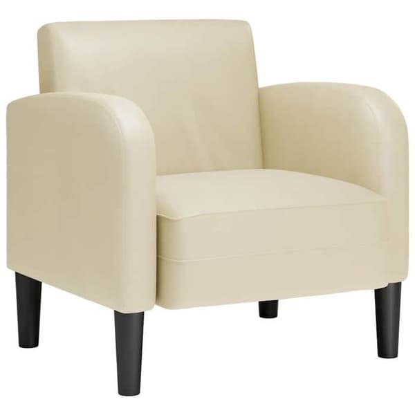 Stol - EKSKLUSIV HUS - Sofa stol 54 cm - Syntetisk læder - Armlæn - Creme Grädde