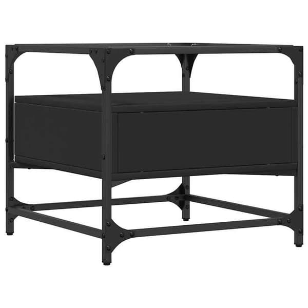 Maison Exclusive - Sofabord med sort glasplade 50x50x45 cm stål
